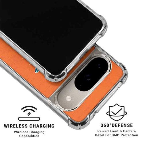 NFL Miami Dolphins Distressed- Orange Google Pixel 10 Clear Case
